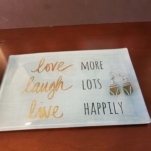 Artisan Silver Tone Green Seaglass Earrings